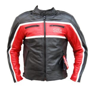 chaqueta moto tricolor rojo